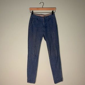 Denim Pleated Jeans